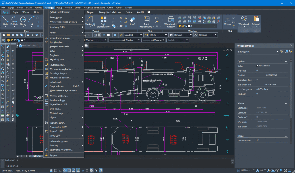 Rysunek techniczny w programie CAD
