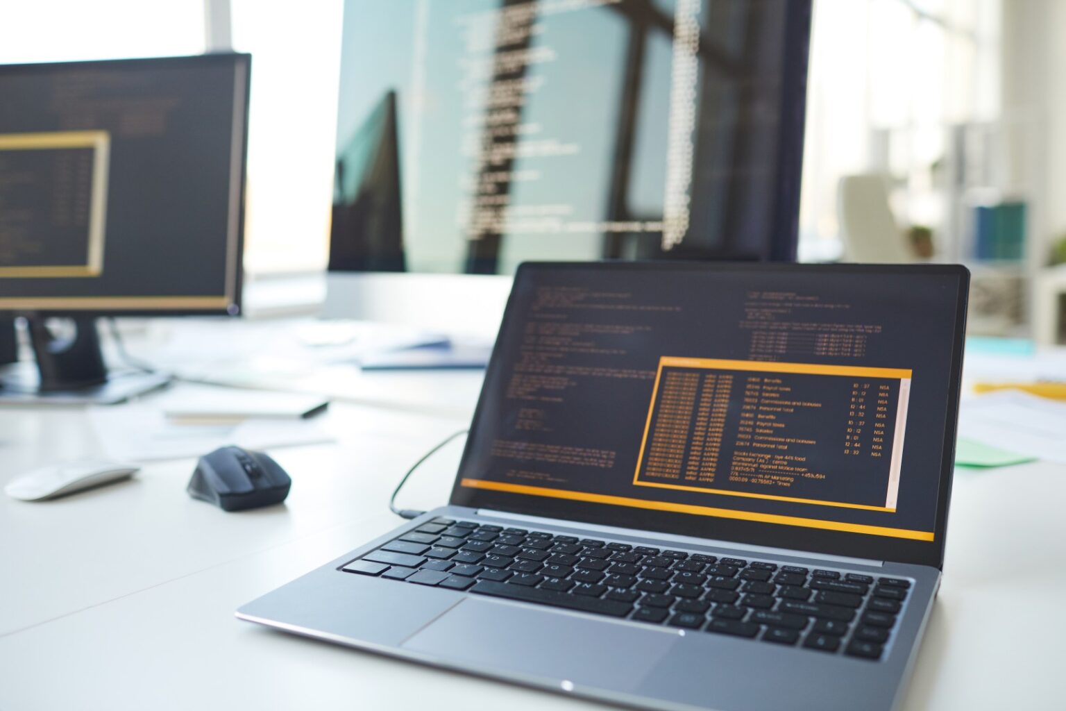 Optymalizacja WordPress 1 Laptop z kodem strony WordPress na ekranie