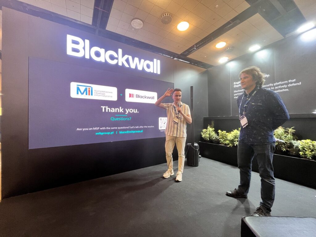 MSP GLOBAL 2026: mIT group i Blackwall o ochronie stron przed botami 4 Prezentacja mIT group na stoisku Blackwall podczas MSP GLOBAL 2026