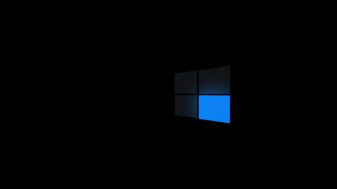 Logo Windows 10 na ciemnym tle – drugi rok płatnych aktualizacji ESU dla firm